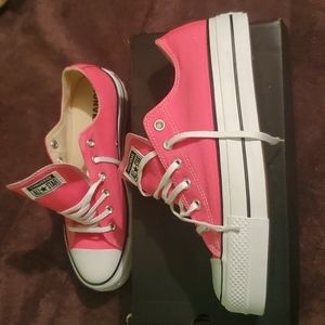 Womens pink platform converse